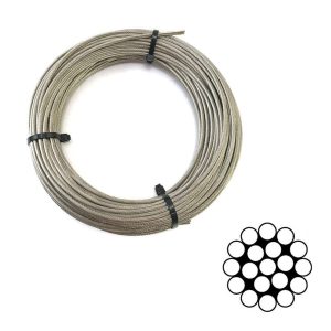 Cabo De Aço Estai 06mm 1X19 Aa Inox 316 Por Metro