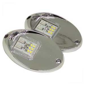 Luz de Navegação BB BE e Auxiliar Cromada Atracação Tubarão Arieltek