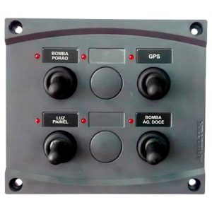 Painel Comando Náutico 4 Posições Led Cinza