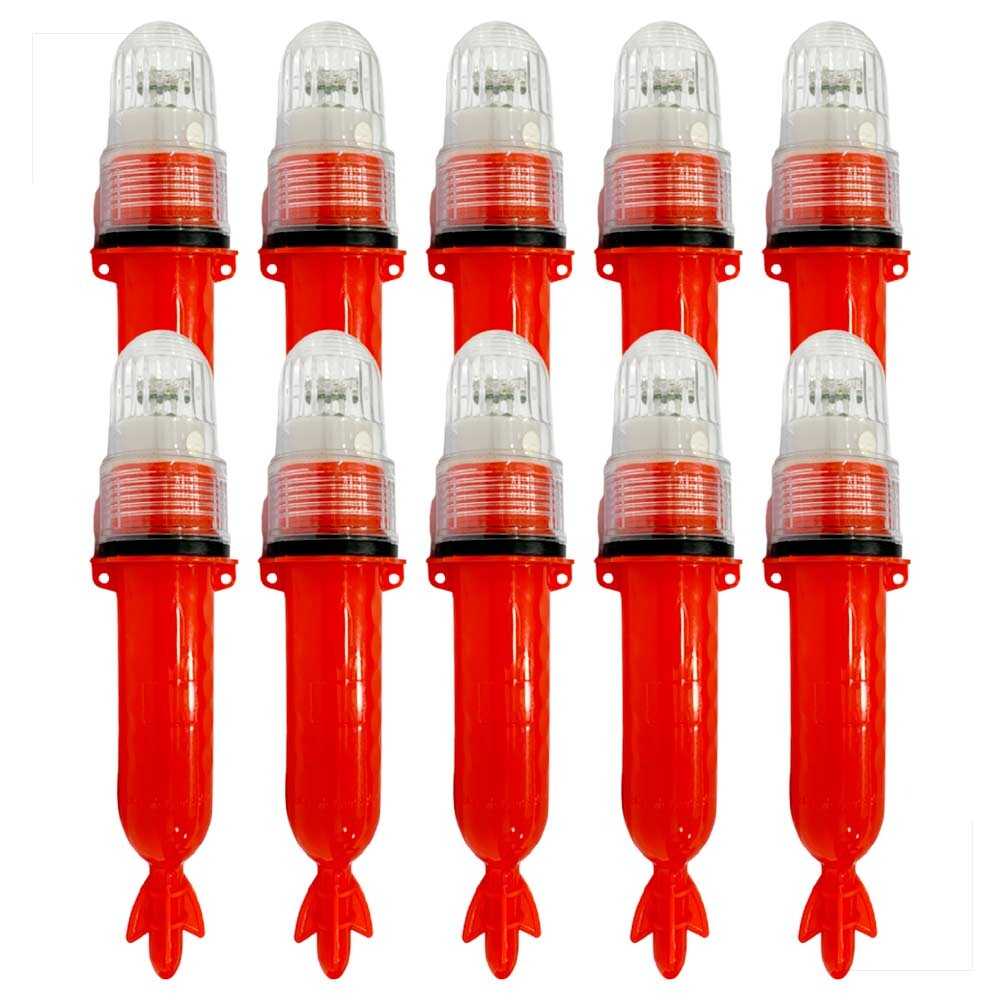 Kit 10 Sinalizador Náutico Luz LED Strobo Para Marcação De Redes Pesca e Boias