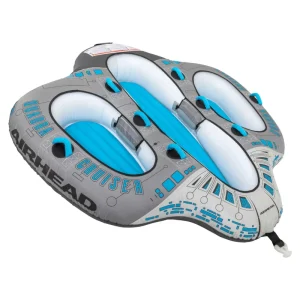 Airhead Quadra Cruiser Inflatable Floating Platform | 1-4 Rider Towable Tube for Boating