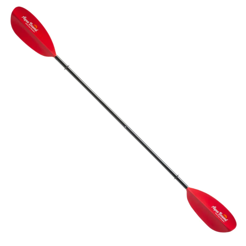 Aqua Bound Manta Ray Fiberglass Kayak Paddle (2-Piece) - Red | Snap-Button