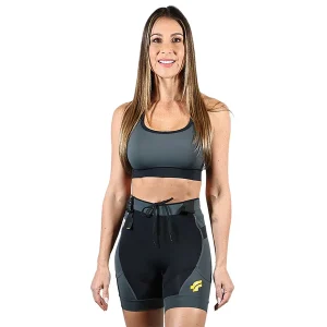 Bermuda Corrida de Montanha Trail Running Preta/ Estanho Feminina