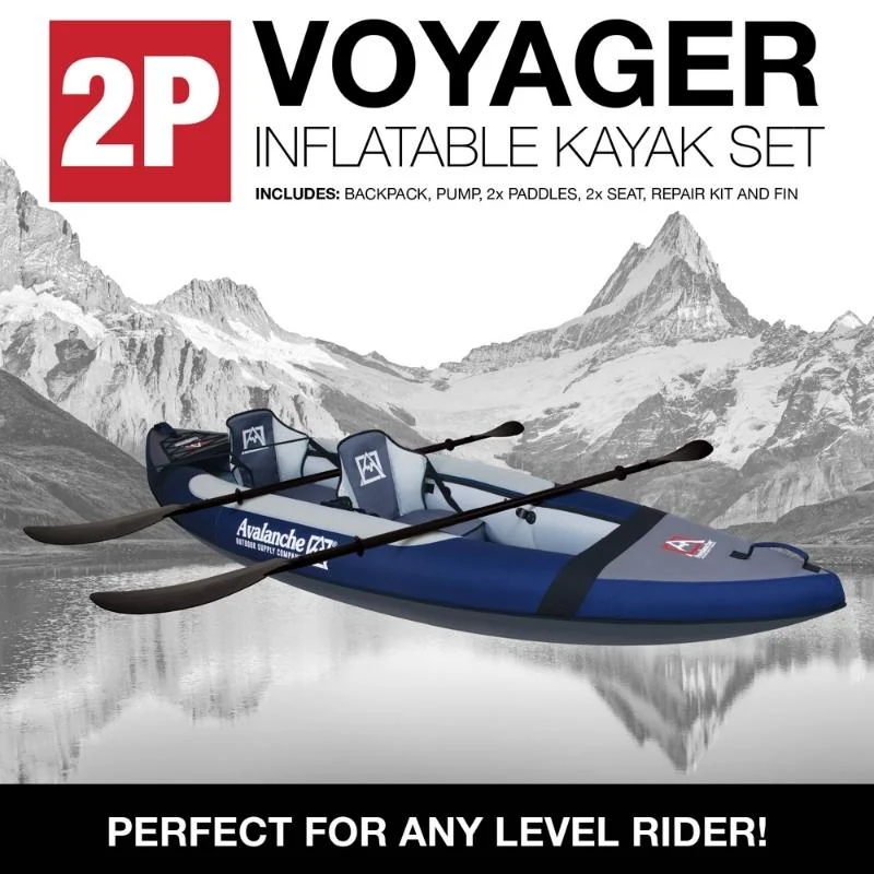 Avalanche 11' Voyager 2-Person Inflatable Kayak Set - Image 5