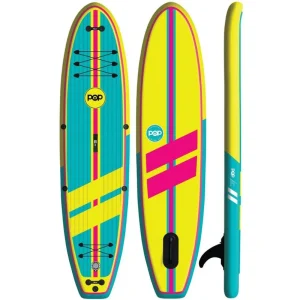 POP Yacht Hopper 11' Inflatable Paddle Board SUP - Turquoise/Pink/Yellow