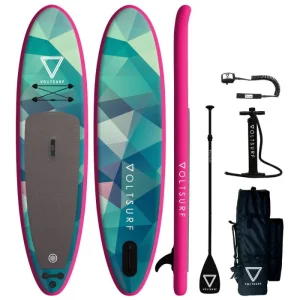 Voltsurf 10' Class Act Stand Up Paddle Board Inflatable SUP - Pink Rail